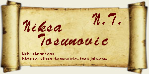 Nikša Tosunović vizit kartica